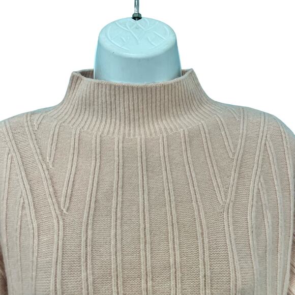 Lululemon Feather Pink Twin Rib Wool Blend Wide Mock Neck Sweater size 4 Cozy - Picture 7 of 9
